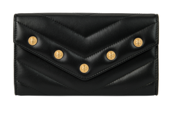 Chanel V-Stitch Long Wallet, Leather, Black,26068416(2018-19), 3*